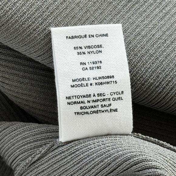 Helmut Lang Ring Cutout Mockneck Ribbed Knit Sweater Steel Gray Size Large - Picture 11 of 11